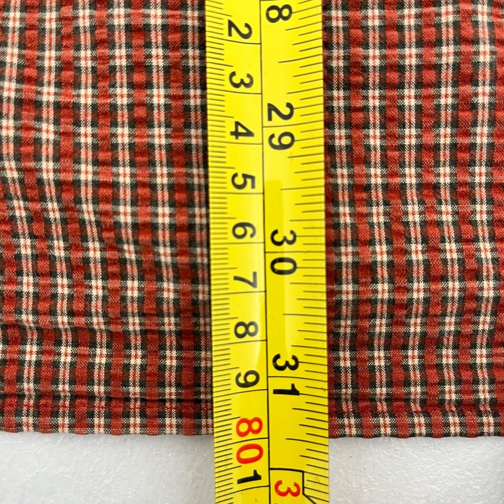 Abercrombie & Fitch Mens M Button Down Shirt Red All Over Grid Waffle Texture - Picture 8 of 8